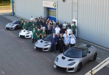 The first Lotus Evora 400’s leave Hethel on the way to dealerships